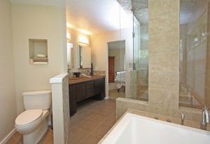 Full View of Tile Bathroom From Reverse Angle